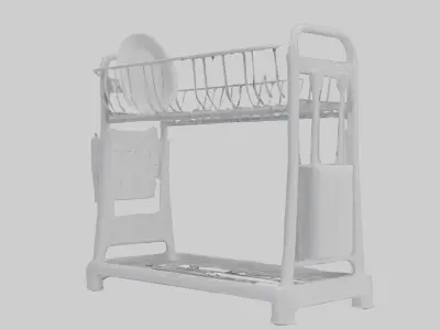 Dish Rack model Low-poly 3D model