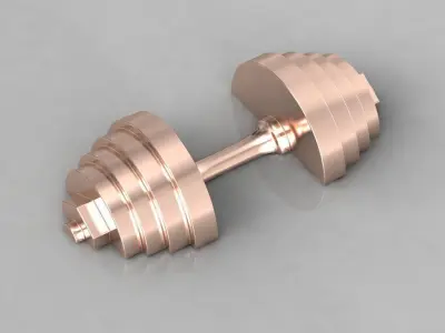 Dumbbell Gold Piece Free 3D print model