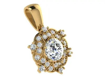 Flower Diamond Pendant 3039 3D print model