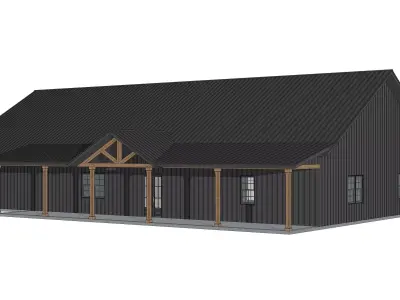 Barndominium House 014 -Archimple LLC Low-poly 3D model