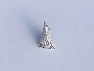 Vase twist grounded tipping triangle with fine organic lattice 3D print model