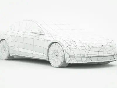 Tesla Model S Plaid 2024 red Low-poly 3D model