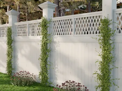 Modular Fence Pack Low-poly 3D model