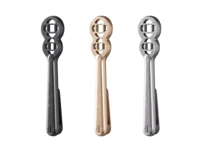 Polished Solid Aluminium Carpet Clip Stair Holder Pair 3D model