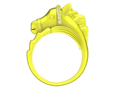 Luxury Horse Head Sculpted Ring for Men 3D Model 212 3D print model