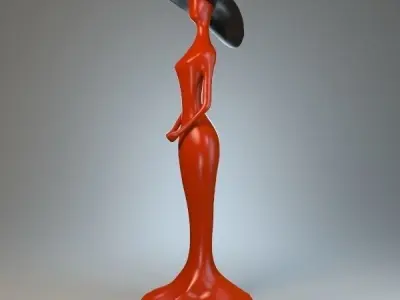 Statuette of Woman in a Hat 3D model