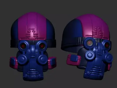 helmet high poly sculpt 3d printable ver 7 3D model 3D model 21