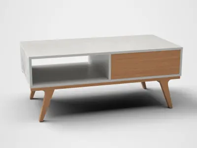 Abril coffee Table white finish Low-poly 3D model
