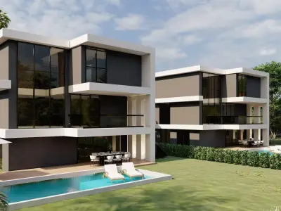 Modern Luxury Villa 3D Model with Pool and Minimalist Design 3D model
