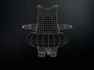 swimming Cat Low-poly 3D model