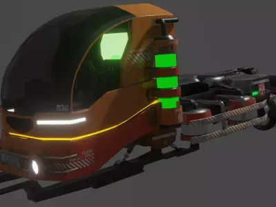 S-MPT 001 Multipurpose Truck Cyberpunk Theme  Low-poly 3D model