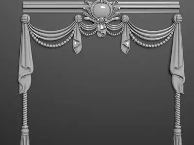 A woven curtain-shaped decor ready for CNC milling 3D model