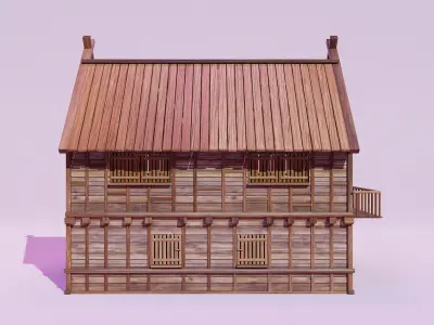 Medieval House Realistic Detailed 3d model  Low-poly 3D model