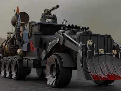 Apocalyptic Truck  3D model Low-poly 3D model