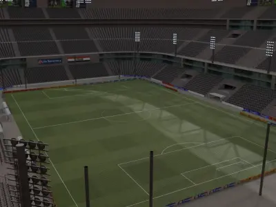 Big football stadium Low-poly 3D model