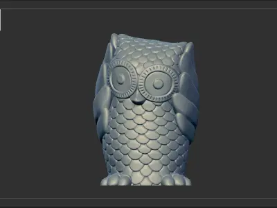 Mystical owl with closed ears 3D print model