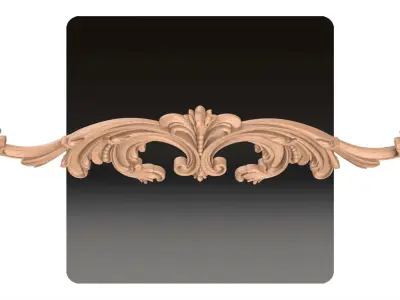 Carved decor ornament for cnc 29 3D model