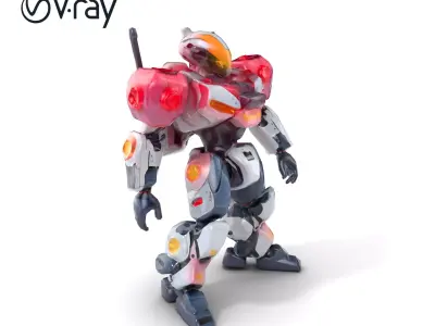 Luminous Combat Robot Tech Armor model pack Low-poly 3D model