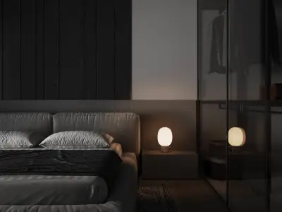 bedroom interior design style minimalism  3D model