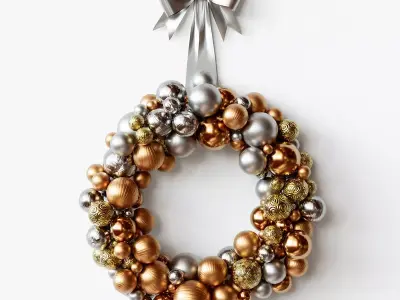 Christmas Bauble Wreath 3D model