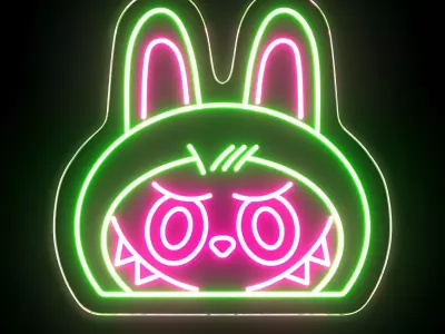 Labubu Neon Sign 3D model