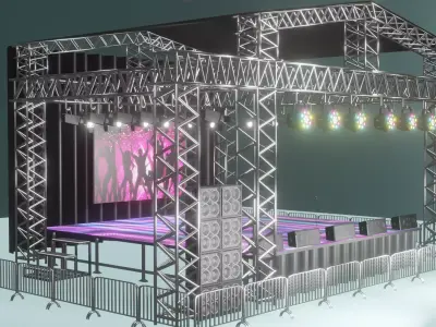 stage concert 3D model 3D model