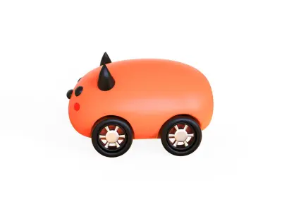 Cartoon Devil Car Cute  Low-poly 3D model