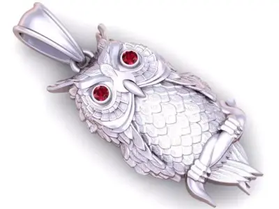 perched owl jewelry  3D print model