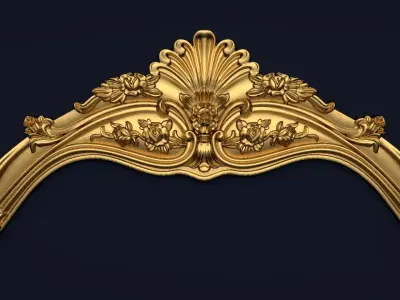 Classic Carved Bed 3D model 01 3D model