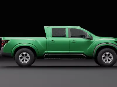 Nissan 4x4 Car Metallic Green Low-poly 3D model