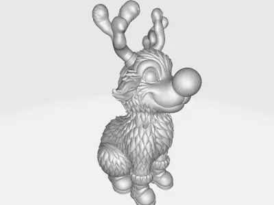 Cute Rudolph Reindeer Christmas Decor Festive Holiday Ornament 3D print model