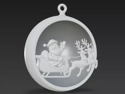 Colorful Santa Claus  Reindeer  3D print model