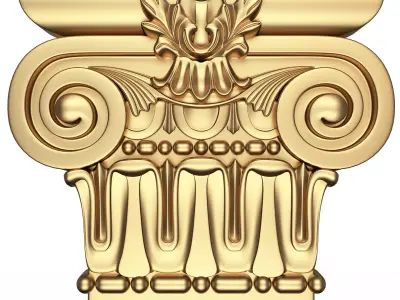 Carved Capital 01001 Low-poly 3D model