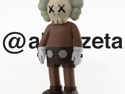 Kaws Companion 8 bits Textured Low-poly 3D model