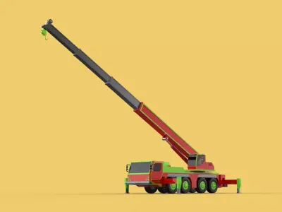 FIRE TRUCK FIREFIGHTER FIREFIGHTING FIREMAN ENGINE MOBILE CRANE 3D model