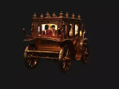 Chinese ancient  carriage   Low-poly 3D model by aceimagedesign-1 - Low-poly