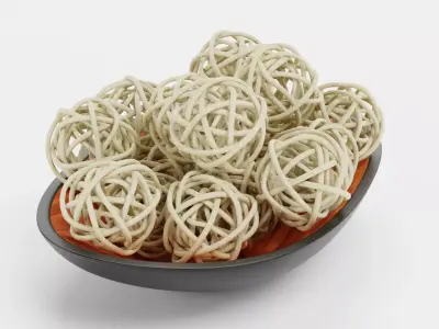 Decorative Bowl with Lata Balls Low-poly 3D model