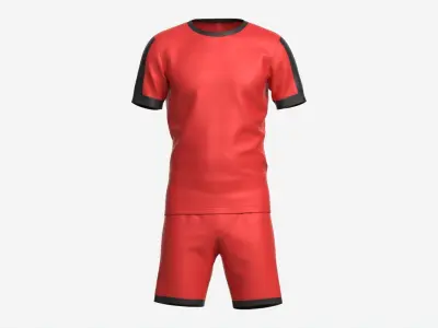 Soccer T-shirt and Shorts Red 3D model