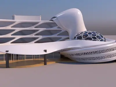 0021 - Organic Curve Hotel - 2Ds Plans - 3Ds Files 3D model