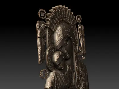Kykkos icon of Mother of God All-Merciful 3D model
