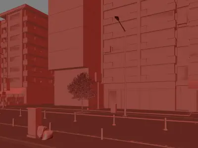 Street - Overcast and Sunny Full Scene 3D model