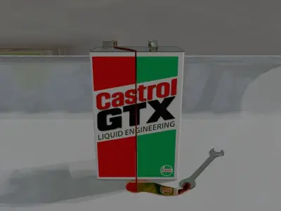 Castrol GTX Engine OIl Tin 5Ltr 3D model