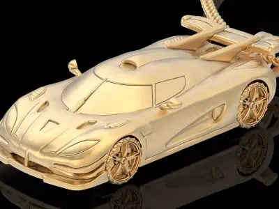 Car pendant gold printable jewelry 3D  printable model 3D print model
