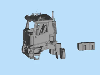 French 3D print Truck Cab  series K 3  RC car body 3D print model