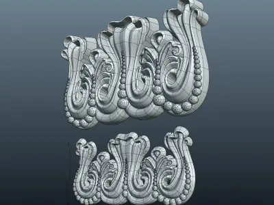 Carved pilaster Low-poly 3D model