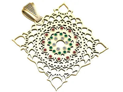 filigree pendant mandala PENDANT  3D print model