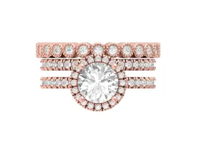 Solitaire-Ring-Bridal-Set 3D print model