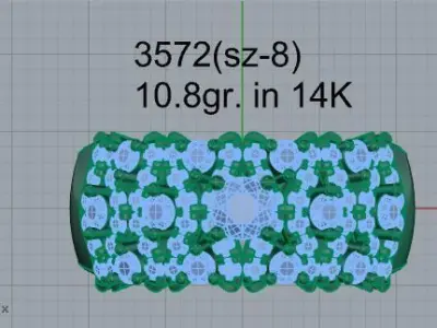 Peg Setting Diamond Band Ring 3572 3D print model