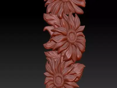 beautiful relief sunflowers 3  3D model