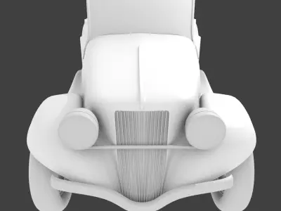 Old Antique Car 3D Model Free low-poly 3D model
